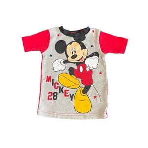 Disney Mickey Mouse Red & Gray Short Sleeve Tee Shirt 5T